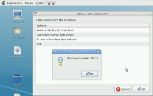 Rescatux Restore Grub Step 3 Success Message