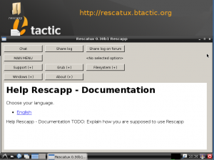 Rescapp 0.30 beta 1 Main Menu