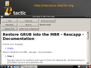 Rescapp 0.30 beta 1 Restore Grub