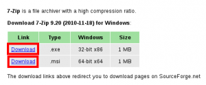 7-Zip download link screenshot