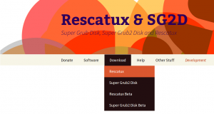 Accessing Rescatux Downloads screenshot
