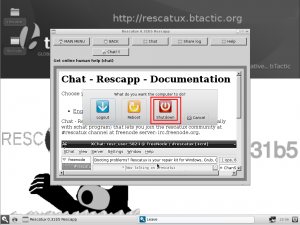 Rescatux - Power off menu screenshot