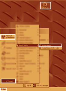 Several ways of starting Mozilla Firefox in Windows screenshot
