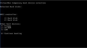 Virtualbox BIOS Boot Menu screenshot