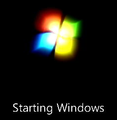 Microsoft Windows seven starts