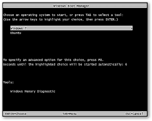 Windows 7 Boot Manager screenshot