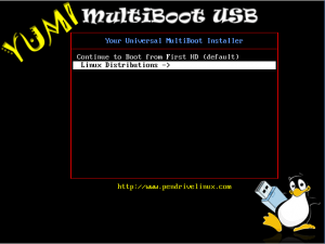 YUMI Boot - Linux Distributions selected screenshot