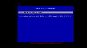YUMI Boot - Linux Distributions screen screenshot