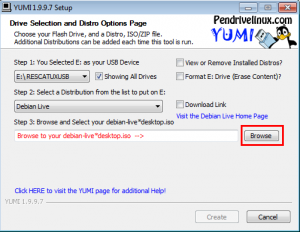 Yumi - Step 3 - Click on Browse button screenshot