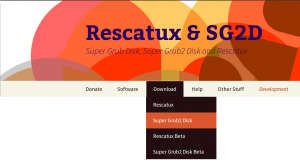 Accessing Super Grub2 Disk downloads screenshot