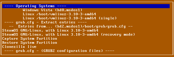 Super Grub2 disk screenshot